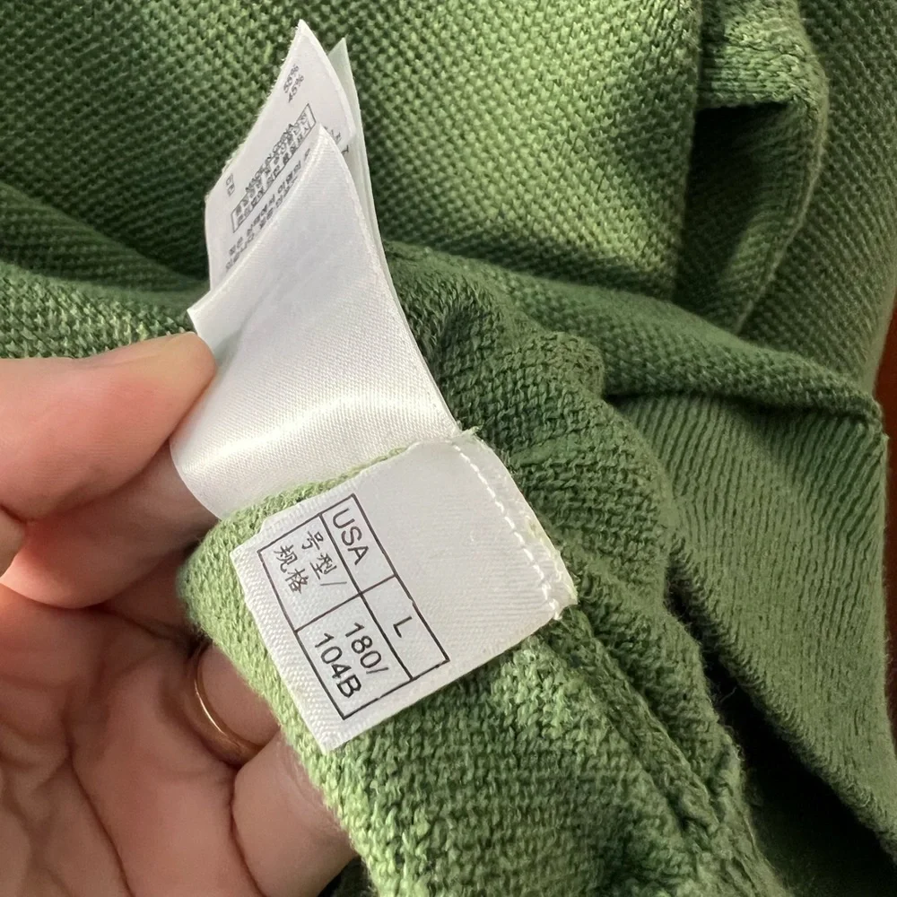 Brooks Brothers 346 Green Quarter Zip Sweater Linen Cotton Pullover Size L